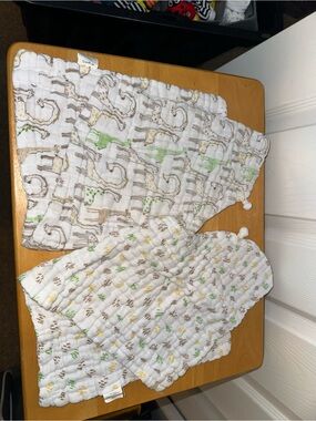 Target White Baby Bibs with Green, Brown and Yellow Giraffe Print